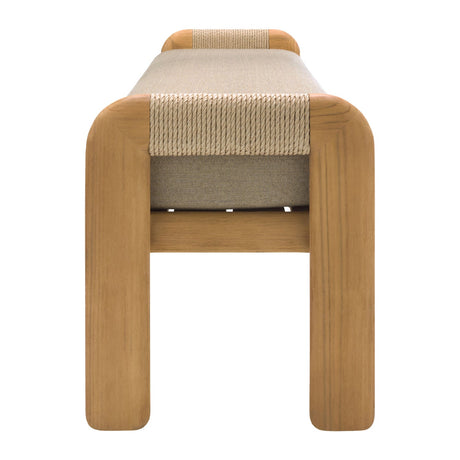 Modern European furniture - Cushioned Teak Outdoor Backless Bench - www.oroa.com