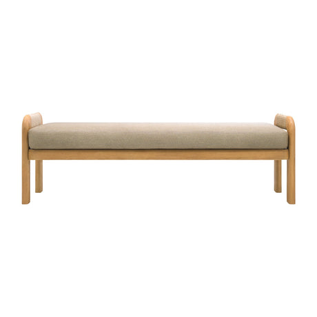 Modern European furniture - Cushioned Teak Outdoor Backless Bench - www.oroa.com