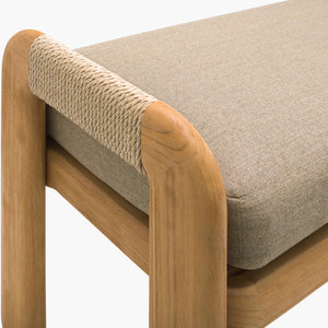   Modern European furniture - Cushioned Teak Outdoor Backless Bench - www.oroa.com | Oroa.com