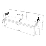 Modern European furniture - Cushioned Teak Outdoor Bench - www.oroa.com