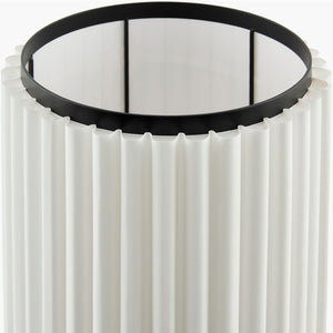   White Fluted Linen Table Lamp | Oroa.com
