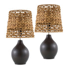 Modern European furniture - Braided Seagrass Ceramic Table Lamps (2) - www.oroa.com