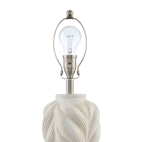 Modern European furniture - White Carved Ceramic Table Lamp - www.oroa.com