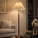 Modern European furniture - Pleated White Linen Floor Lamp - www.oroa.com