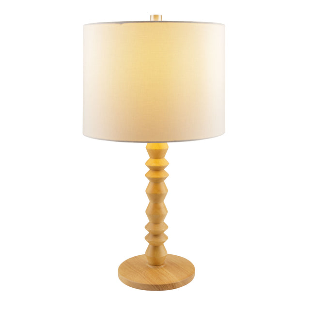 Modern European furniture - Wood Veneer Linen Table Lamp - www.oroa.com