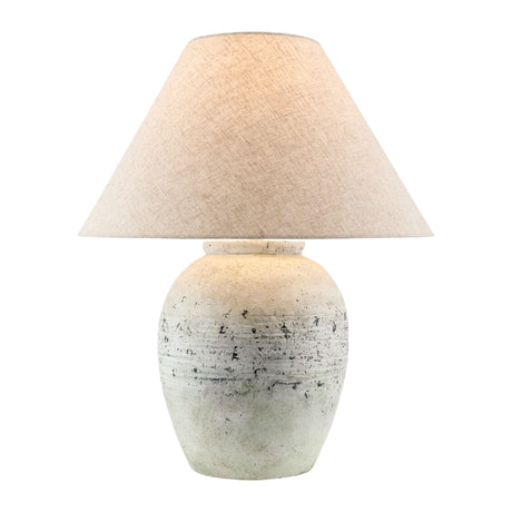   Painted White Cement Table Lamp | Oroa.com