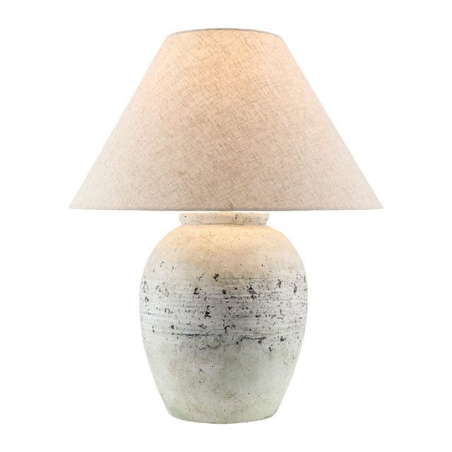 Painted White Cement Table Lamp | Kuda Home Padula | Oroa.com