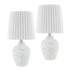 Modern European furniture - Pleated Linen Shade Table Lamps (2) - www.oroa.com