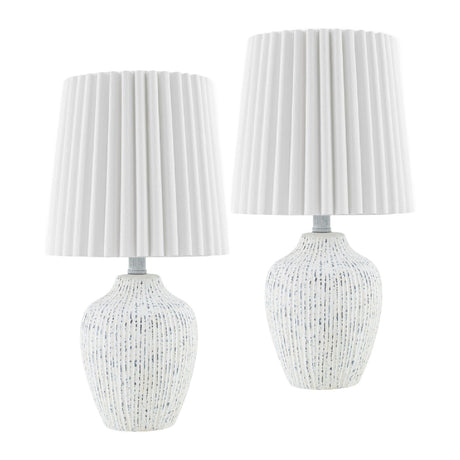   Modern European furniture - Pleated Linen Shade Table Lamps (2) - www.oroa.com | Oroa.com