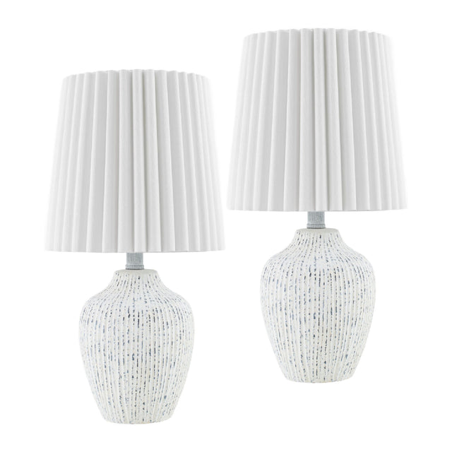 Modern European furniture - Pleated Linen Shade Table Lamps (2) - www.oroa.com