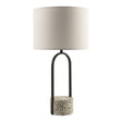 Modern European furniture - Black Framed Cement Table Lamp - www.oroa.com