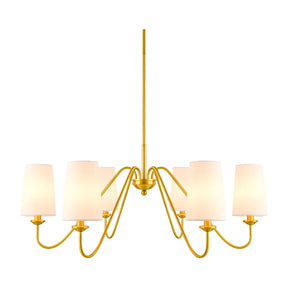 Modern European furniture - 6-Light White Linen Chandelier - www.oroa.com