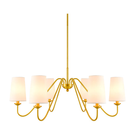   Modern European furniture - 6-Light White Linen Chandelier - www.oroa.com | Oroa.com