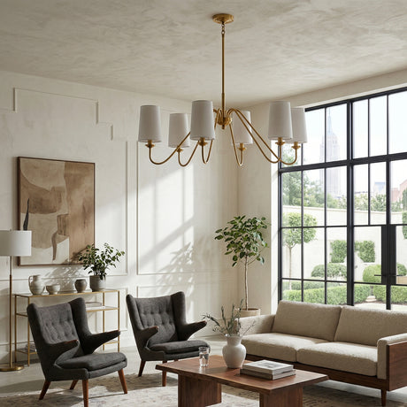   Modern European furniture - 6-Light White Linen Chandelier - www.oroa.com | Oroa.com
