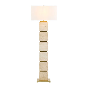 Modern European furniture - Burnished Yellow Travertine Floor Lamp - www.oroa.com