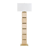 Modern European furniture - Burnished Yellow Travertine Floor Lamp - www.oroa.com