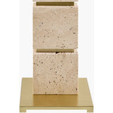 Modern European furniture - Burnished Yellow Travertine Floor Lamp - www.oroa.com