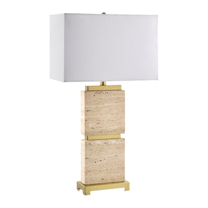   Travertine Accent Table Lamp | Oroa.com