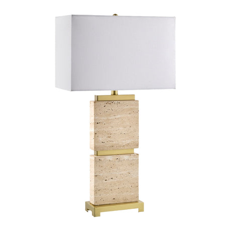 Modern European furniture - Travertine Accent Table Lamp - www.oroa.com