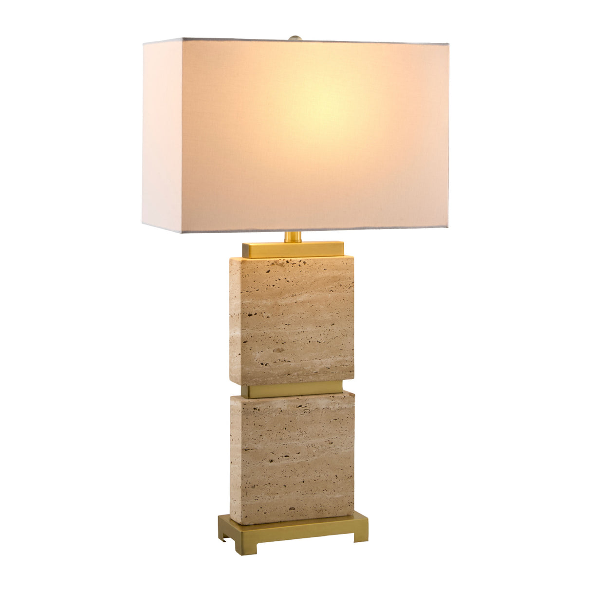   Travertine Accent Table Lamp | Oroa.com