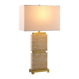 Modern European furniture - Travertine Accent Table Lamp - www.oroa.com