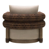 Modern European furniture - Cushioned Wicker Outdoor Swivel Chair - www.oroa.com