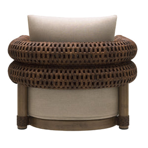   Cushioned Wicker Outdoor Swivel Chair | Oroa.com