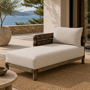  Modern European furniture - Cushioned Wicker Outdoor Left-Armed Chaise - www.oroa.com | Oroa.com