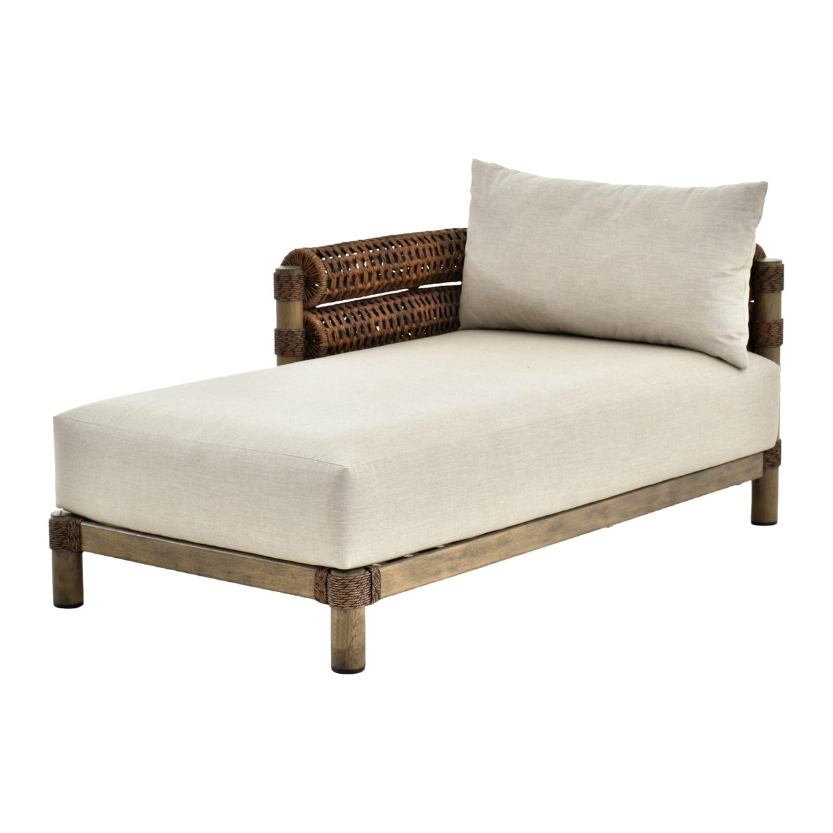   Cushioned Wicker Outdoor Left-Armed Chaise | Oroa.com