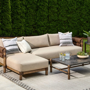   Modern European furniture - Cushioned Wicker Outdoor Right-Armed Sofa - www.oroa.com | Oroa.com