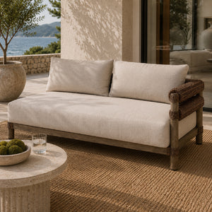   Modern European furniture - Cushioned Wicker Outdoor Right-Armed Sofa - www.oroa.com | Oroa.com