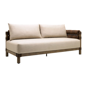   Modern European furniture - Cushioned Wicker Outdoor Right-Armed Sofa - www.oroa.com | Oroa.com