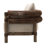 Modern European furniture - Cushioned Wicker Outdoor Right-Armed Sofa - www.oroa.com