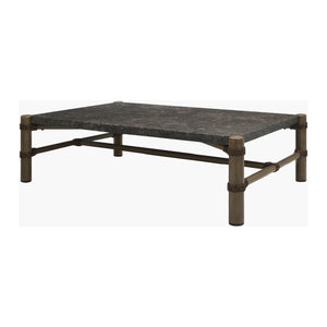   Modern European furniture - Brown Stone Rectangular Outdoor Coffee Table - www.oroa.com | Oroa.com