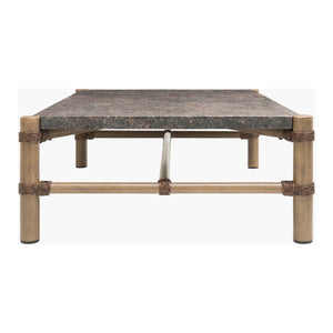   Modern European furniture - Brown Stone Rectangular Outdoor Coffee Table - www.oroa.com | Oroa.com