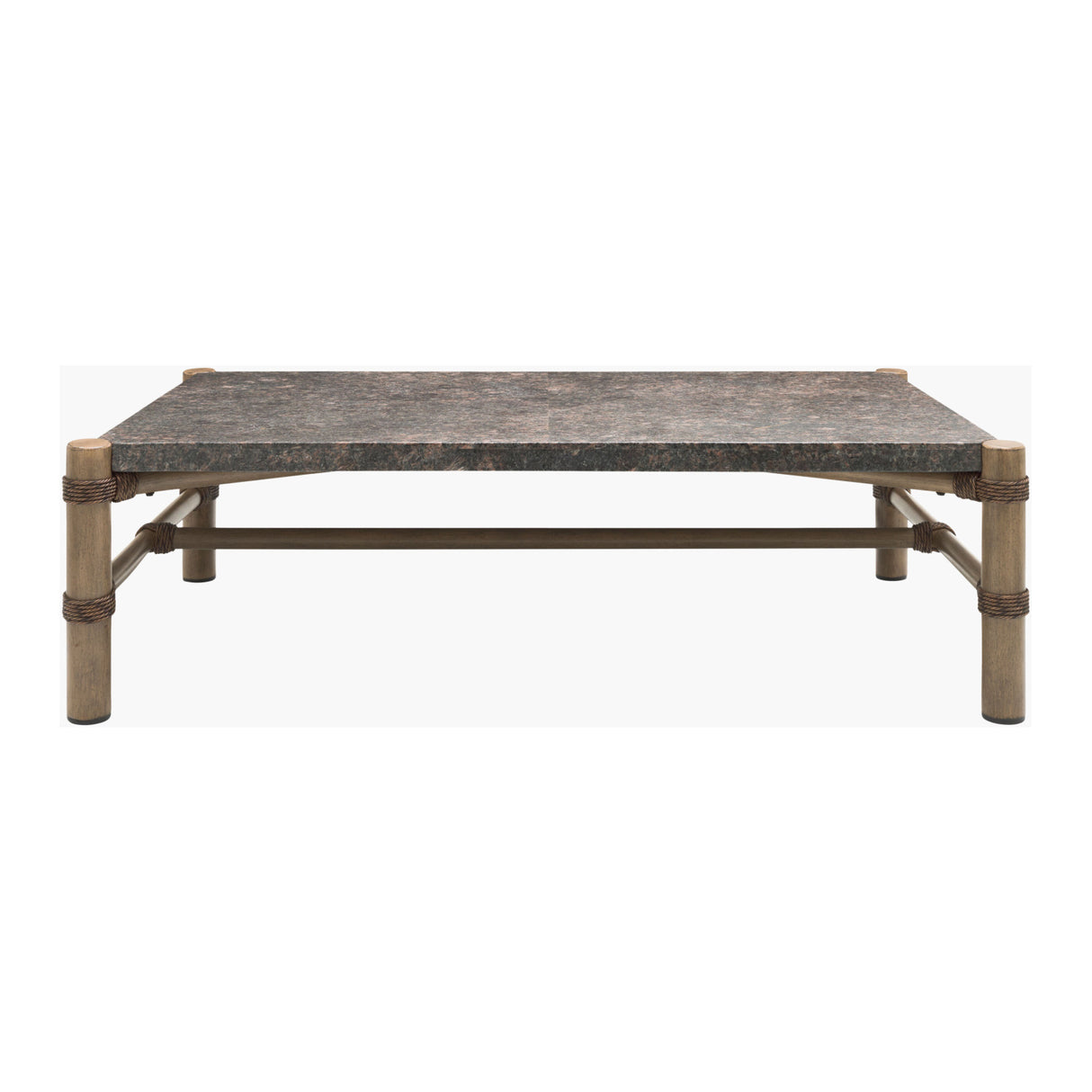   Modern European furniture - Brown Stone Rectangular Outdoor Coffee Table - www.oroa.com | Oroa.com