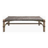 Modern European furniture - Brown Stone Rectangular Outdoor Coffee Table - www.oroa.com
