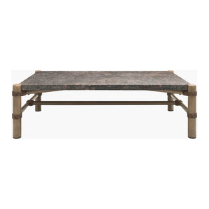   Modern European furniture - Brown Stone Rectangular Outdoor Coffee Table - www.oroa.com | Oroa.com