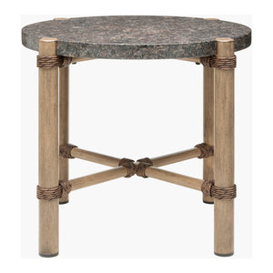   Modern European furniture - Brown Stone Round Outdoor End Table - www.oroa.com | Oroa.com