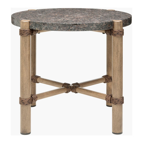 Modern European furniture - Brown Stone Round Outdoor End Table - www.oroa.com