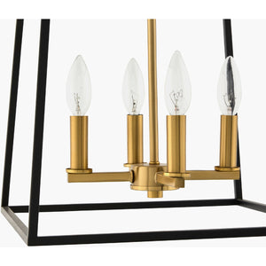   Modern European furniture - Black Iron Framed 4-Light Chandelier - www.oroa.com | Oroa.com