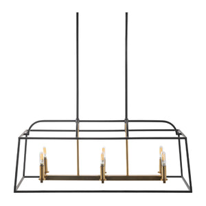   Modern European furniture - Black Iron Framed 6-Light Chandelier - www.oroa.com | Oroa.com