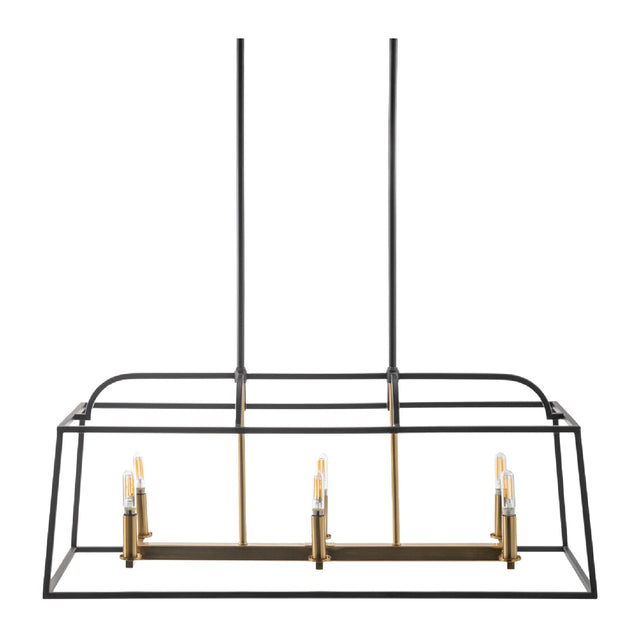 Modern European furniture - Black Iron Framed 6-Light Chandelier - www.oroa.com