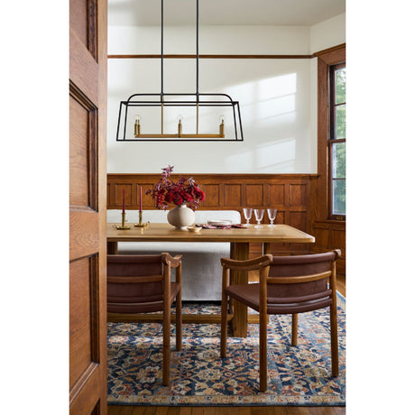 Modern European furniture - Black Iron Framed 6-Light Chandelier - www.oroa.com