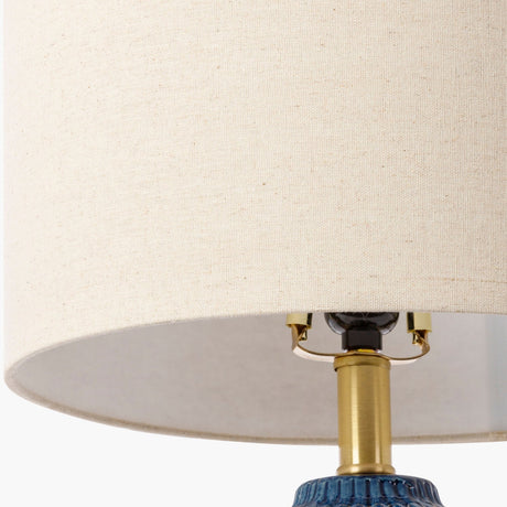 Modern European furniture - Glazed Blue Ceramic Table Lamp - www.oroa.com