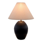Modern European furniture - Ceramic Pleated Linen Table Lamp - www.oroa.com