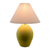 Modern European furniture - Ceramic Pleated Linen Table Lamp - www.oroa.com