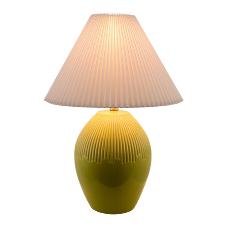 Modern European furniture - Ceramic Pleated Linen Table Lamp - www.oroa.com