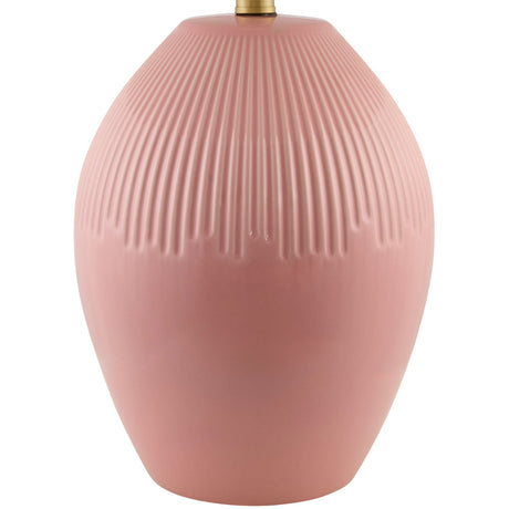Modern European furniture - Ceramic Pleated Linen Table Lamp - www.oroa.com