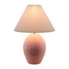 Modern European furniture - Ceramic Pleated Linen Table Lamp - www.oroa.com